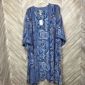 Catherines Womens BOHO Open Kimono Cardigan Cover Up 3X Semi-Sheer